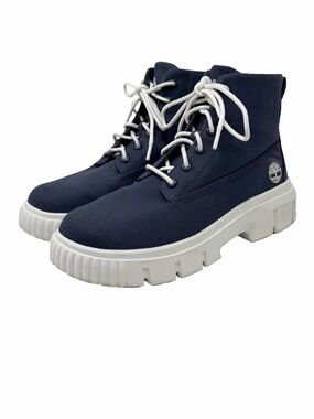 Timberland Greyfield Canvas Boot Women’s Size 8.5 Blue Grey Lightweight Lug Sole